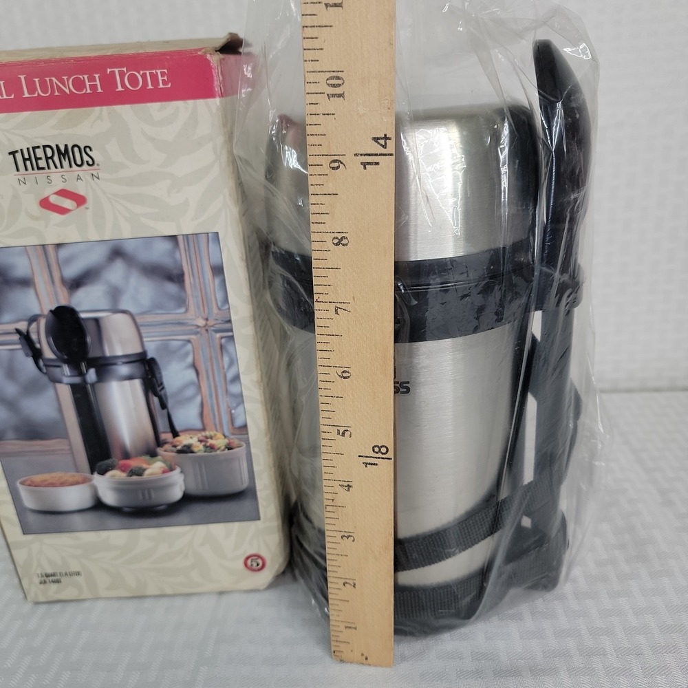 Thermos Nissan Thermal Lunch Tote Stainless Steel Food‎ Jar Set 4 Containers New - Picture 2 of 8